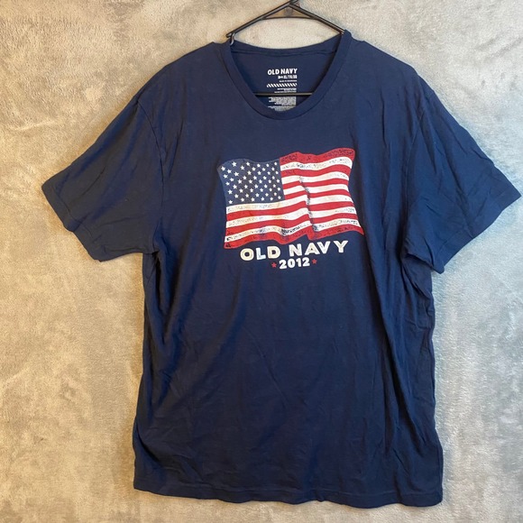 Old Navy Other - Old Navy T-Shirt Mens XL 2012 American Flag Navy Blue Graphic Tee EUC